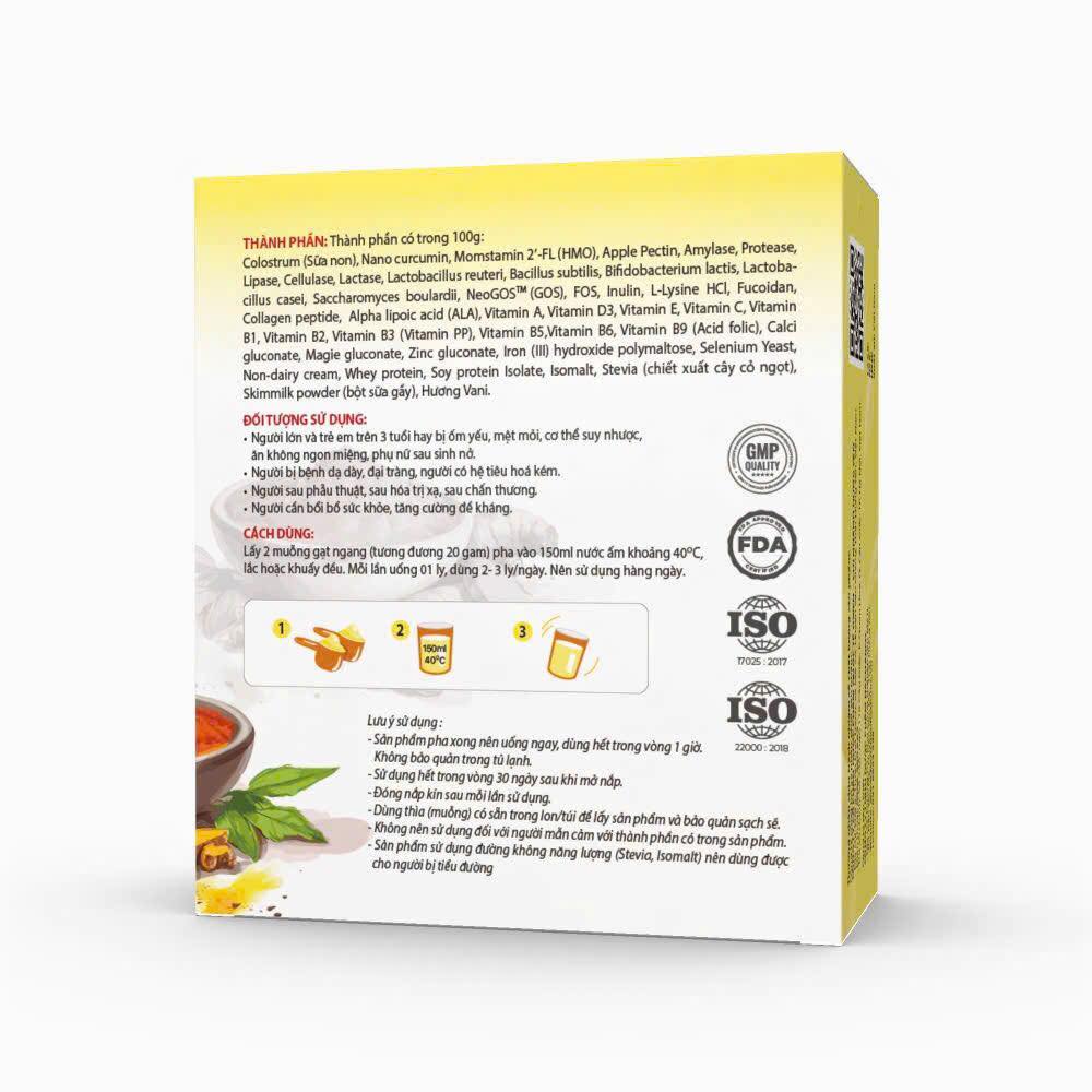 Thành phần sữa nghệ curcumilk gold